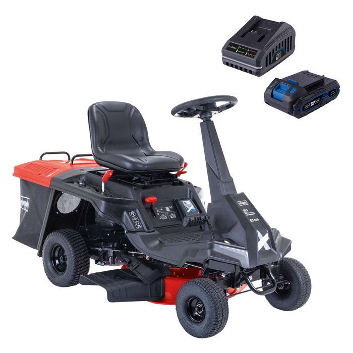 Scheppach MR224-61 kompakter Aufsitzrasenmäher | E-Start, 61 cm & 224 ccm