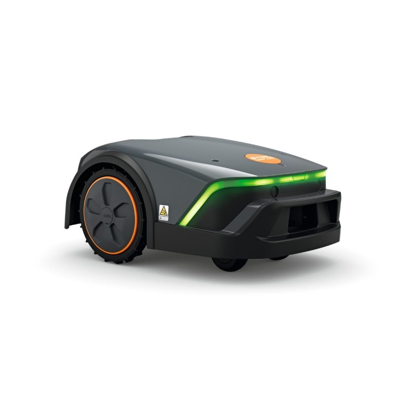 Rasenmähroboter STIHL iMOW 3 EVO mit Wi-Fi, Bluetooth und App-Konnektivität.